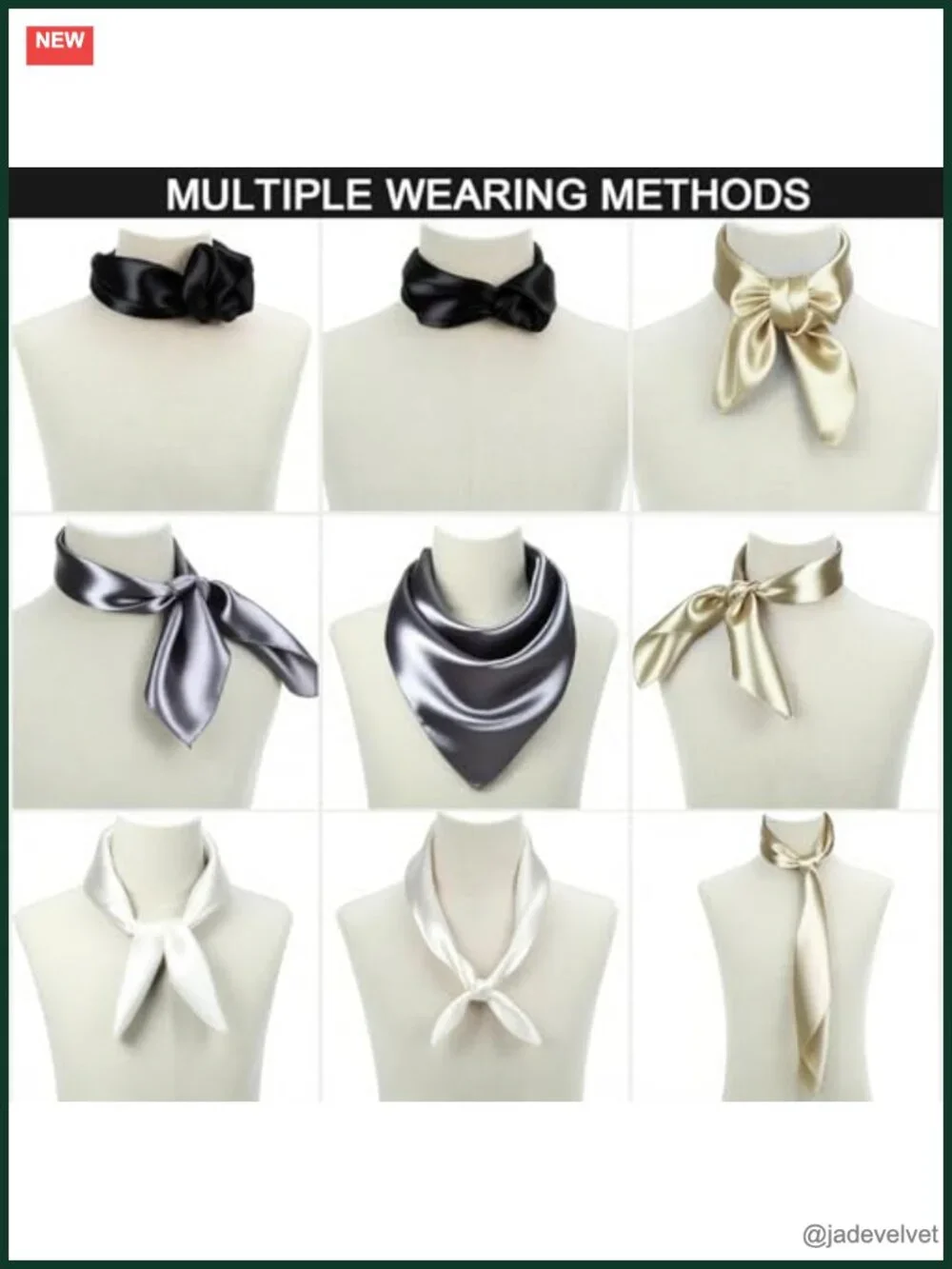 15 Piece Square Neck Scarf Set Small Silk Scarves Bandana Hair Wrap Neckerchief